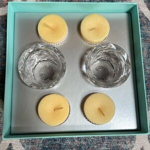 💙Tiffany & Co 2 Crystal Votives w. 4 Scented Candles💙